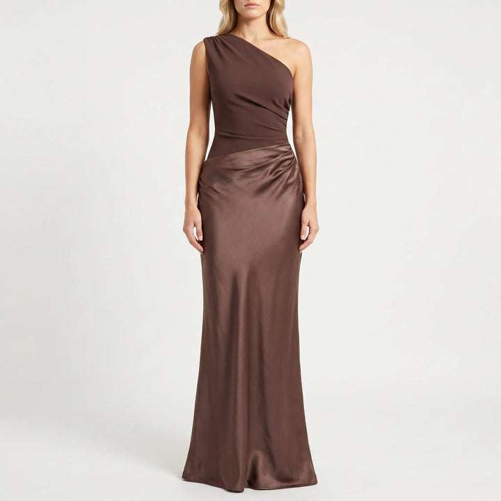 Velvoria - One-Shoulder Floor-Length Formal Gown
