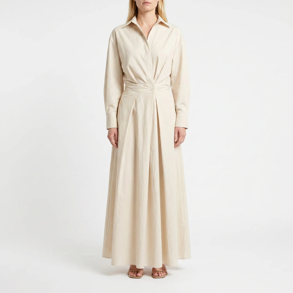 Verlaine - Collared Long-Line Midi Dress