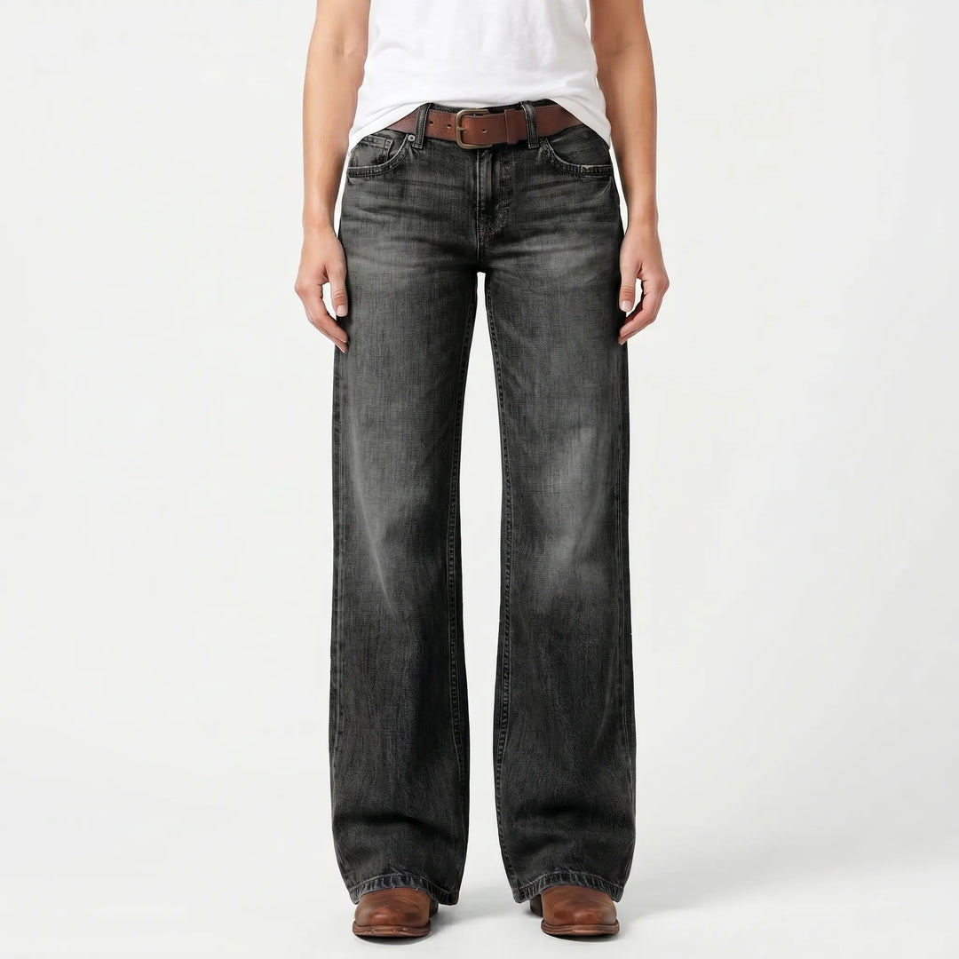 VintaFlow - Wide Leg Distressed Trousers