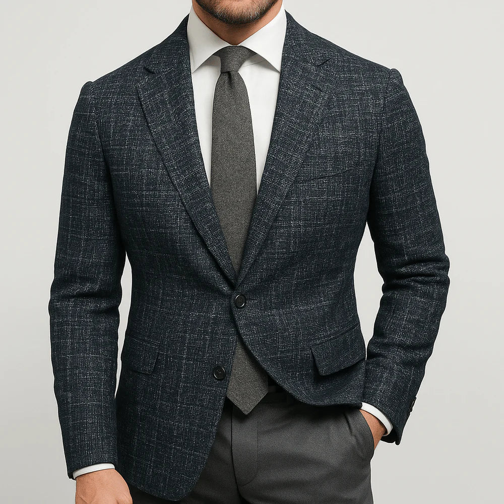 Volaire Mens Casual Dress Blazer With Check Pattern