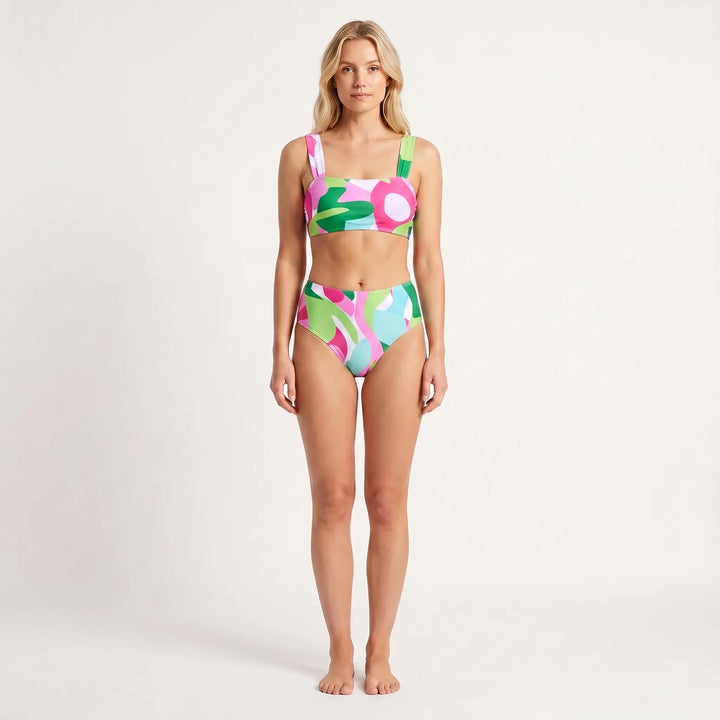 Wavella - Abstract Print Two-Piece Bikini Set