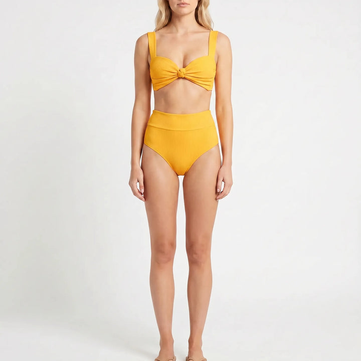 Wavelle - High-Waist Twist-Front Bikini Set