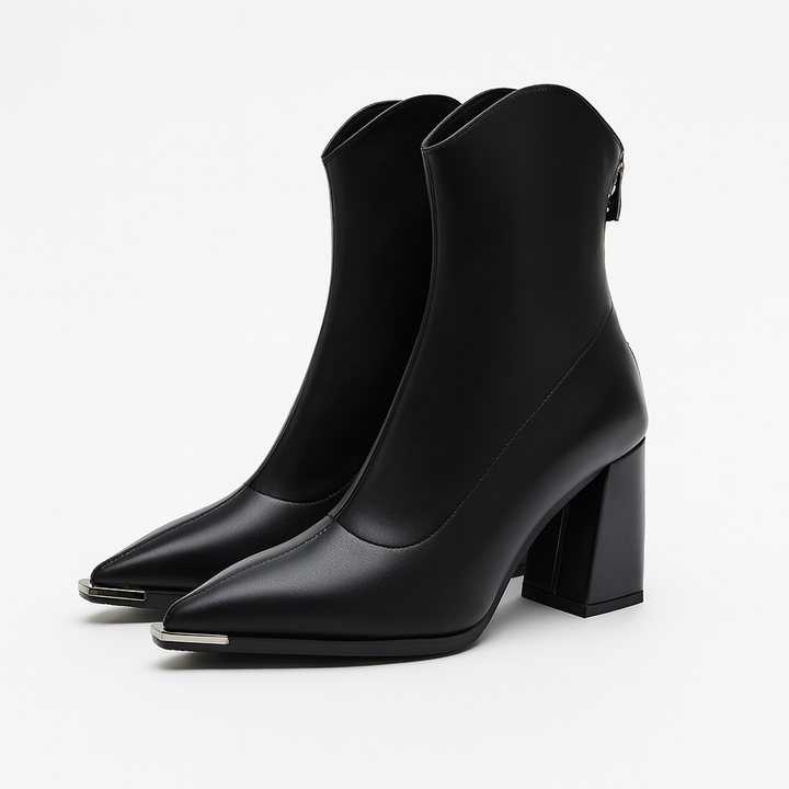 Women's Chelsea Boots with Chrome Tip and Rubber