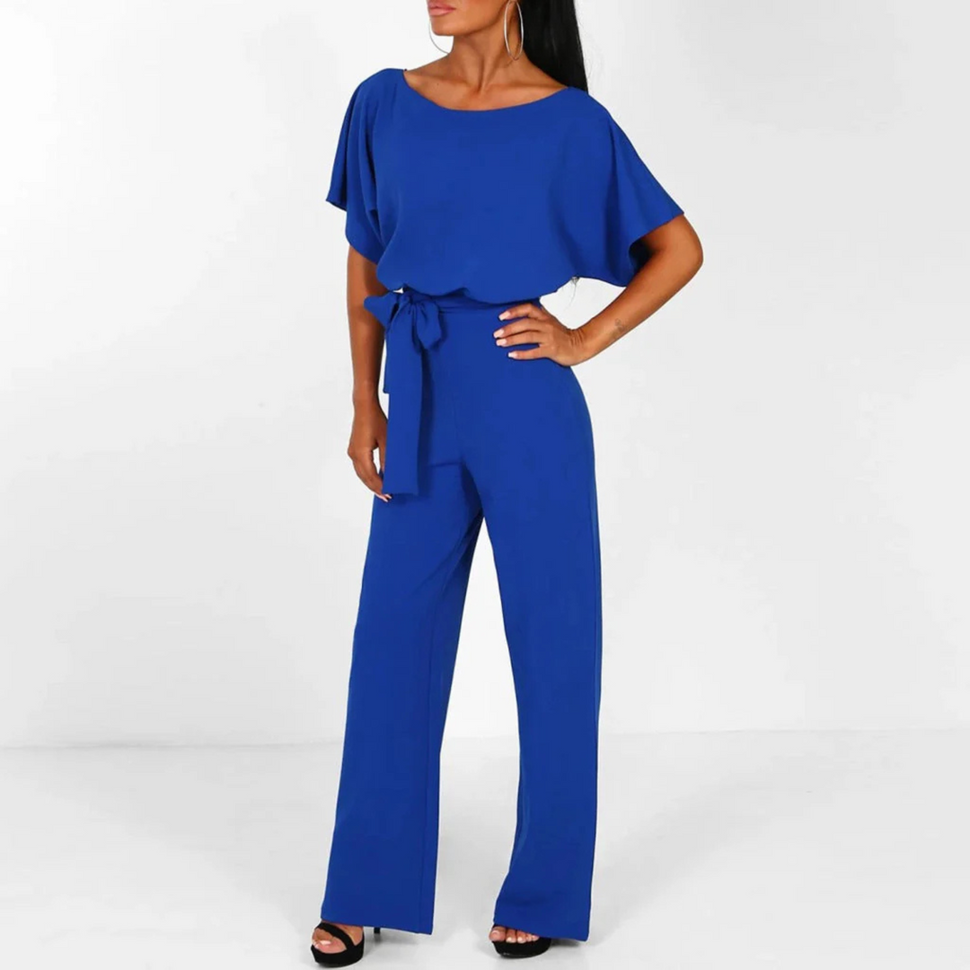 Women’s Jumpsuit with Fitted Cut and Lace-Up Waist