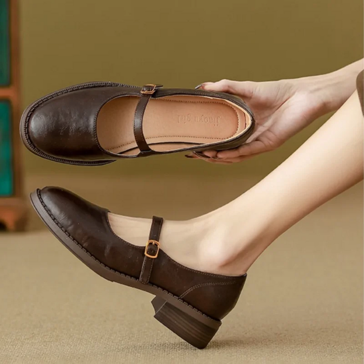 Women’s Mary Jane Shoes with Low Block Heel and Strap