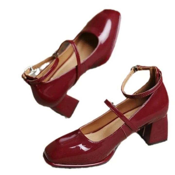 Women’s Pumps with Adjustable Ankle Strap and Block Heel