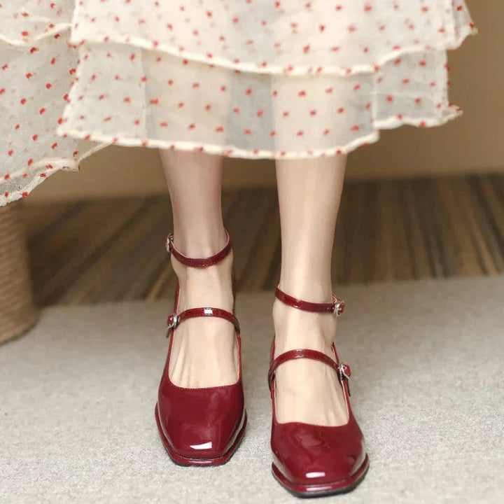 Women’s Pumps with Adjustable Ankle Strap and Block Heel