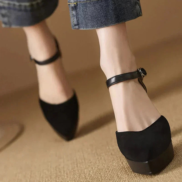 Women’s Pumps with Ankle Strap and Platform Heel