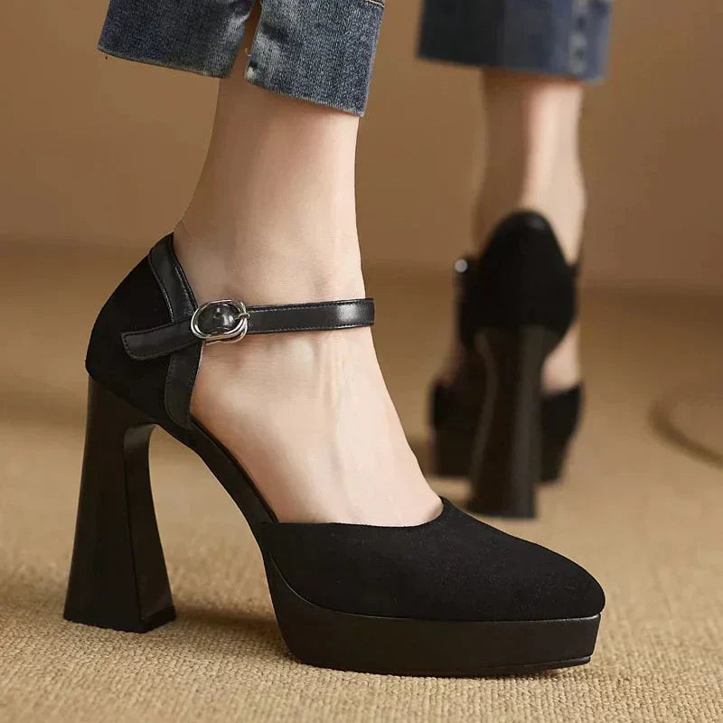 Women’s Pumps with Ankle Strap and Platform Heel