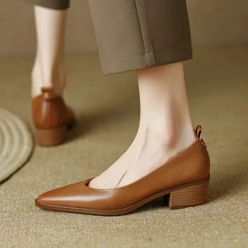 Women’s Pumps with Pointed Toe and Block Heel