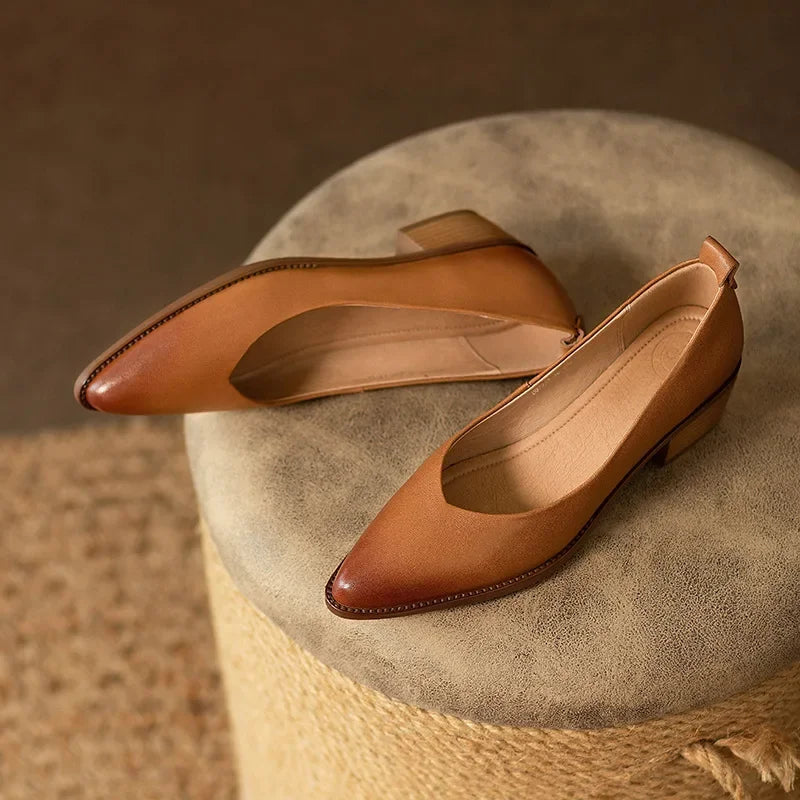 Women’s Pumps with Pointed Toe and Block Heel