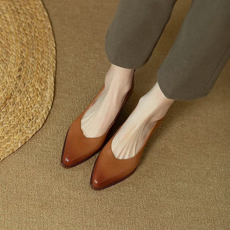 Women’s Pumps with Pointed Toe and Block Heel