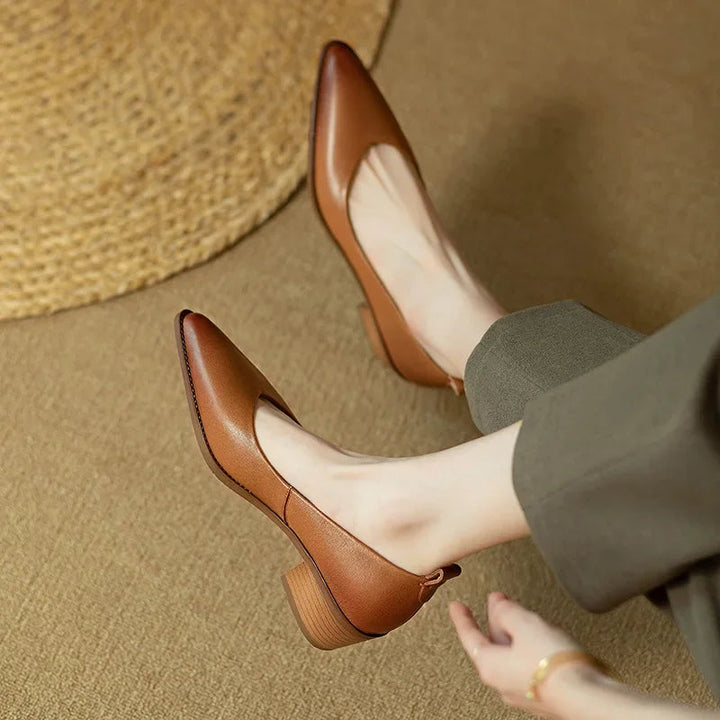 Women’s Pumps with Pointed Toe and Block Heel
