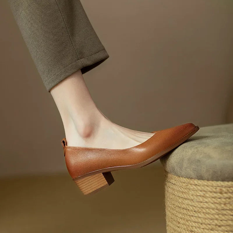 Women’s Pumps with Pointed Toe and Block Heel
