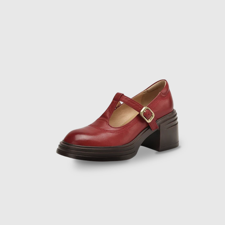 Women’s Pumps with T-Strap and Block Heel