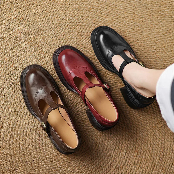 Women’s Pumps with T-Strap and Block Heel