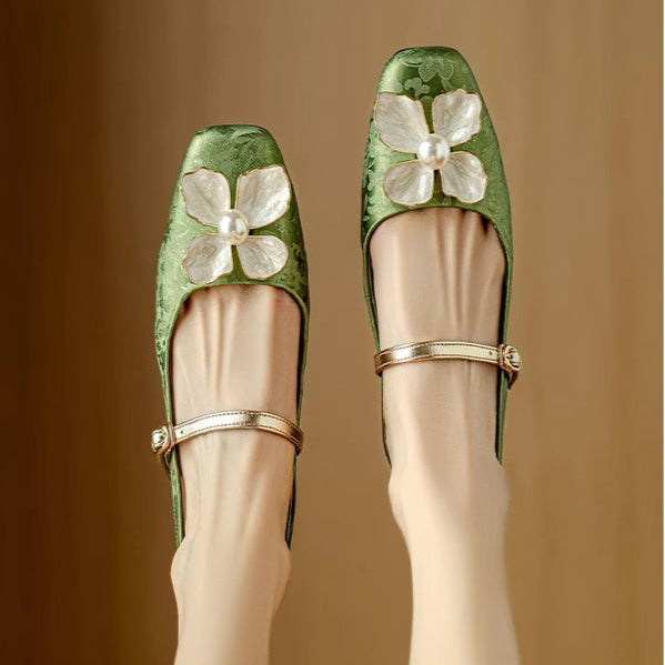 Women’s Slingback Pumps with Square Toe and Block Heel