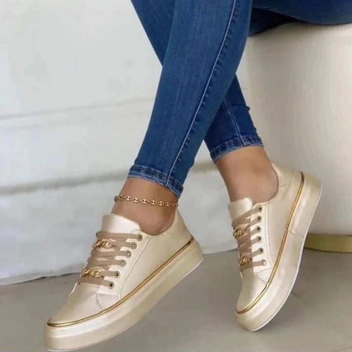 Women’s Sneakers with Gold Accent and Padded Interior