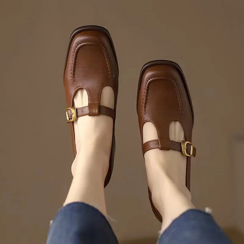 Women’s T-Strap Mary Jane with Square Toe and Low Block Heel