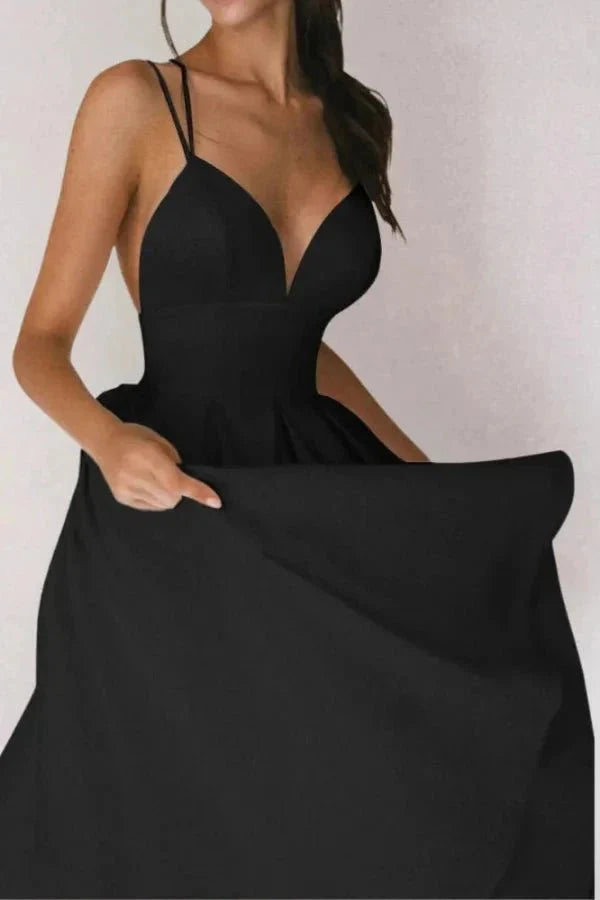 Women’s V-neck Dress with Adjustable Straps and Stylish Design