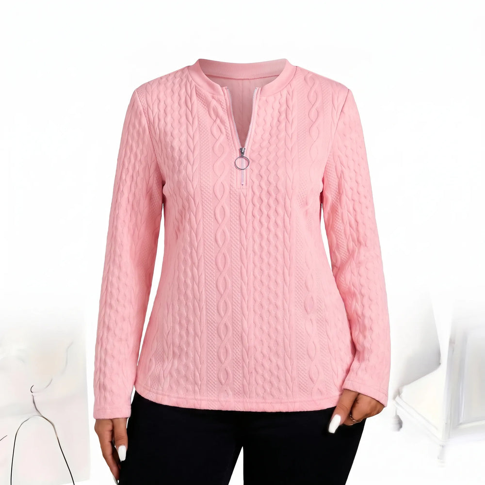 Women's Cable Knit Half Zip Jumper