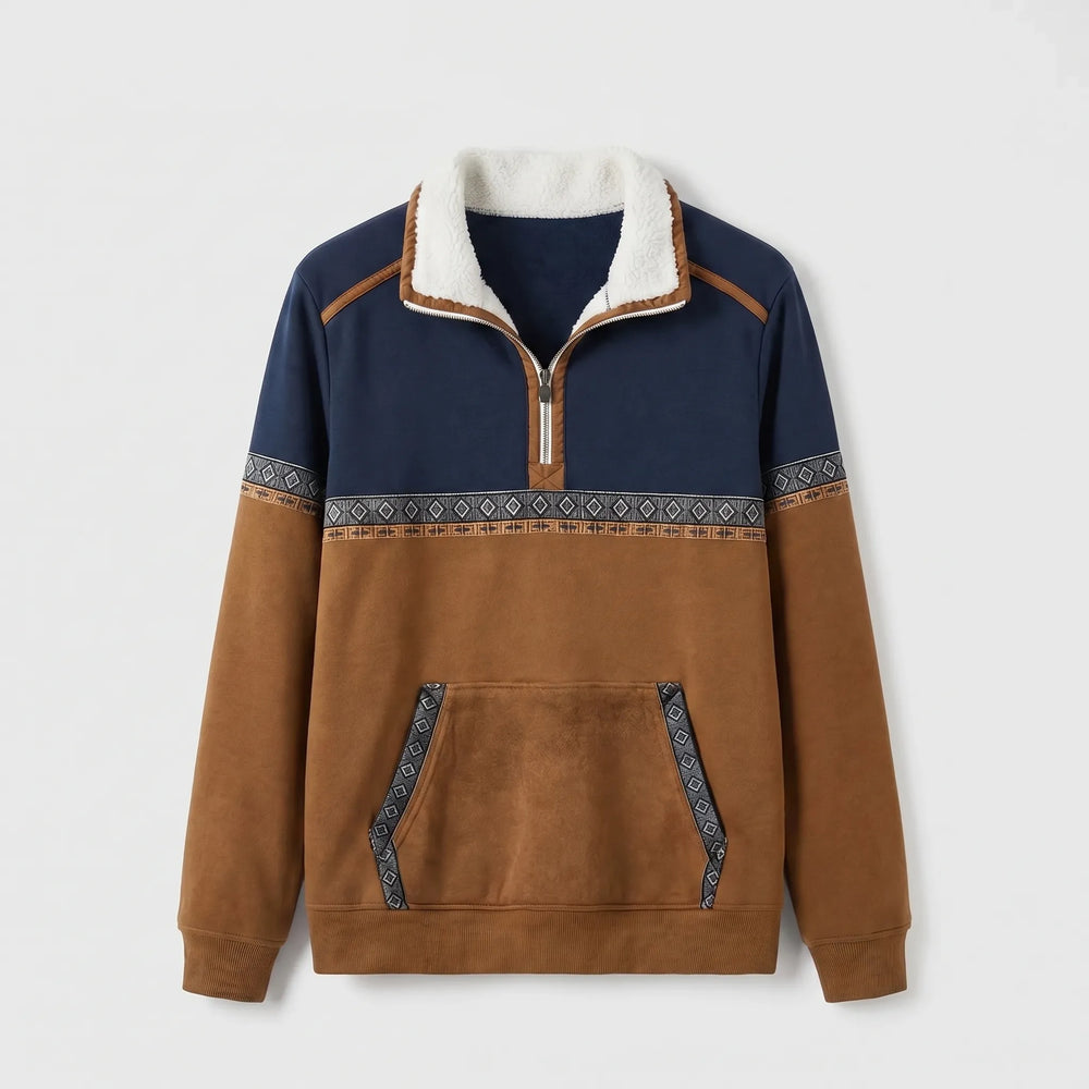 Women's Colour Block Quarter Zip Jumper