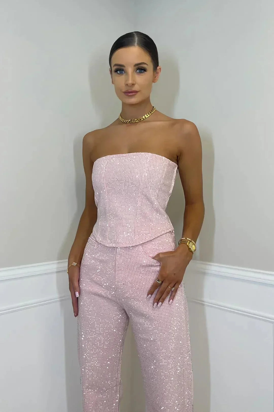 Women’s Jumpsuit with High-Waist Design and Top