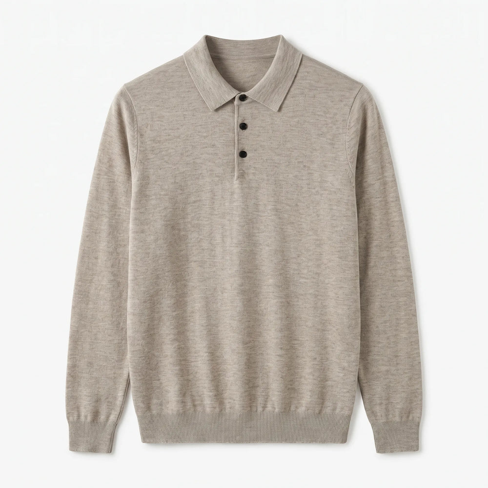 Women's Long Sleeve Knitted Polo Shirt