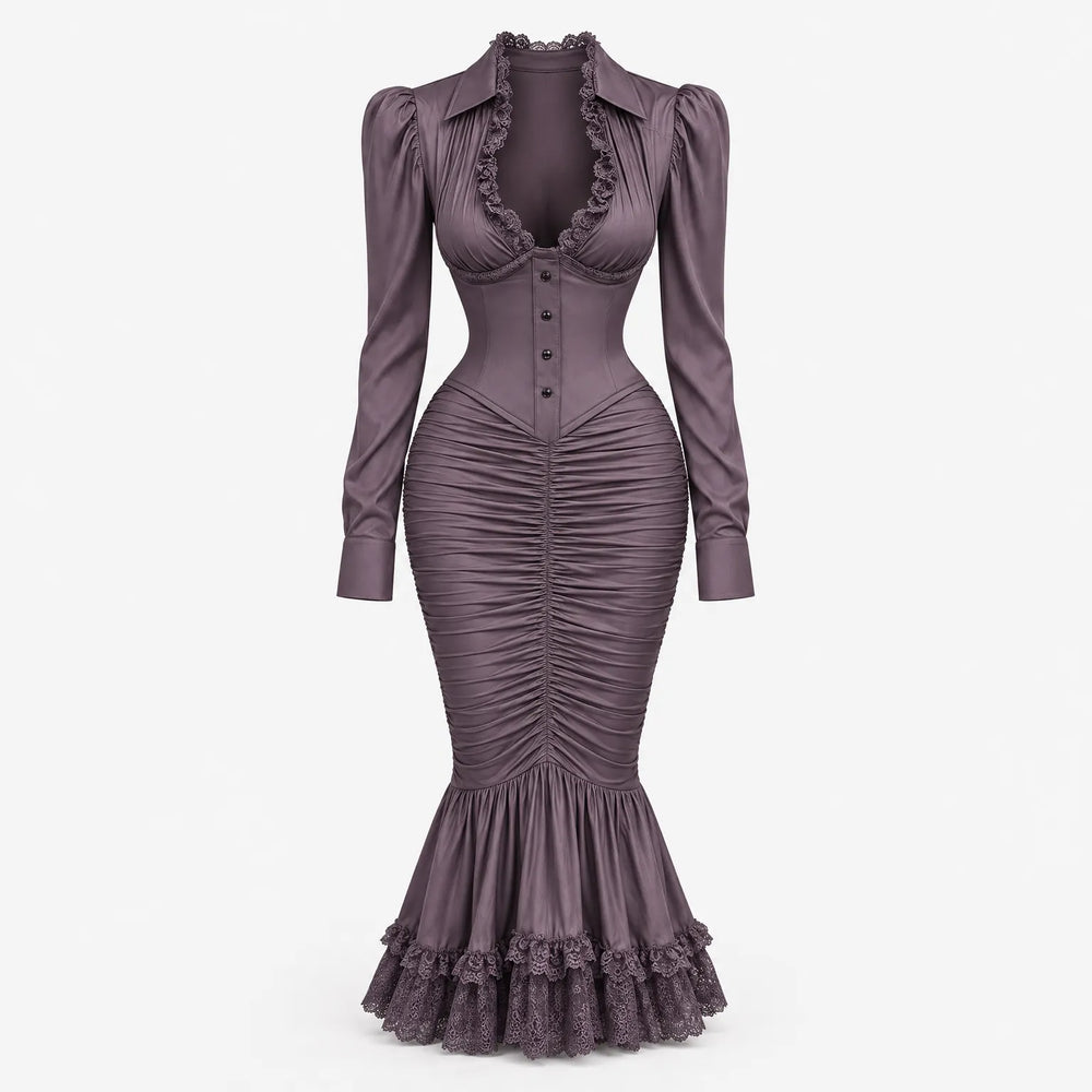 Women's Long Sleeve Midi Dress