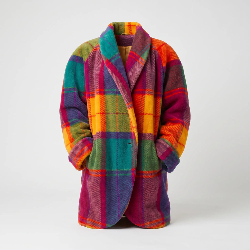 Women's Oversized Bold Plaid Coat