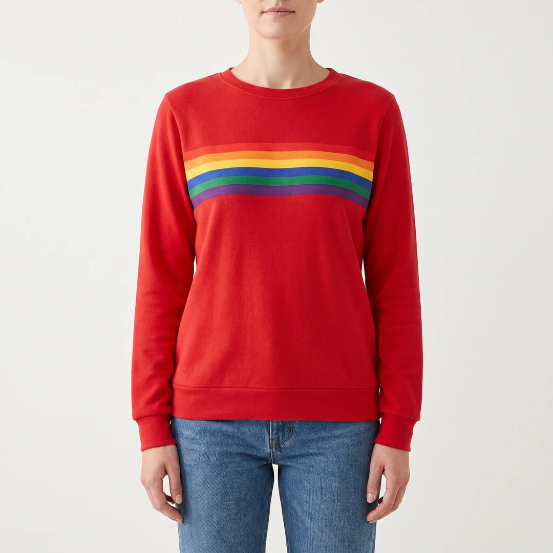 Women's Relaxed-Fit Rainbow Striped Jumper
