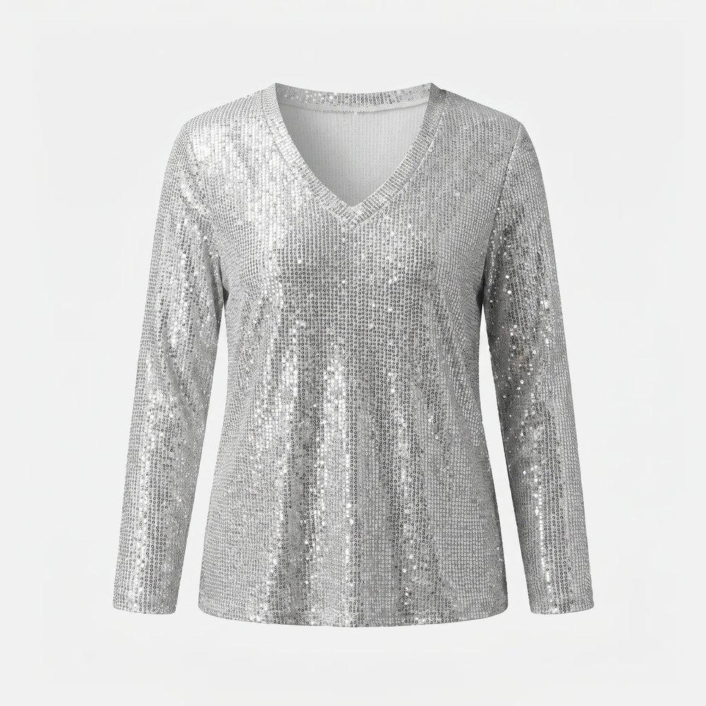 Women's Shimmering Long-Sleeved Top