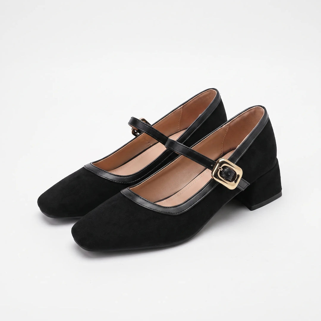Women's Square Toe Low Heel Pumps