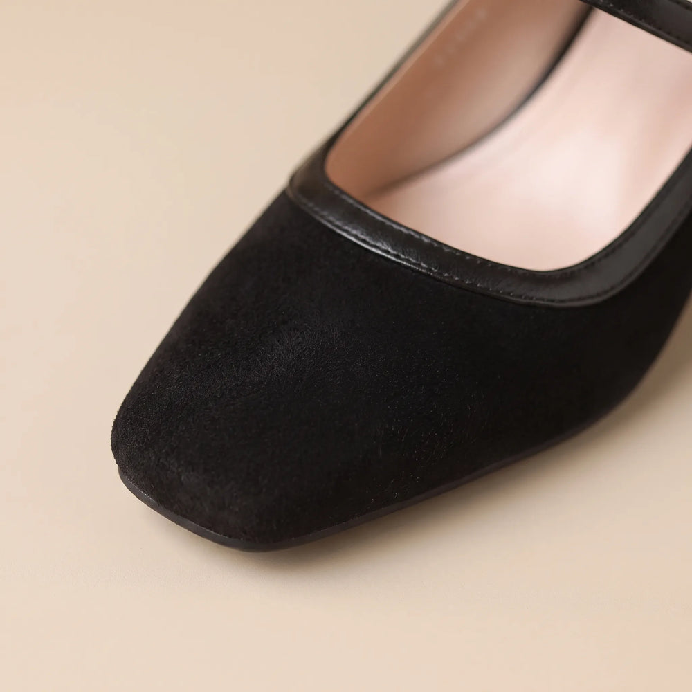 Women's Square Toe Low Heel Pumps