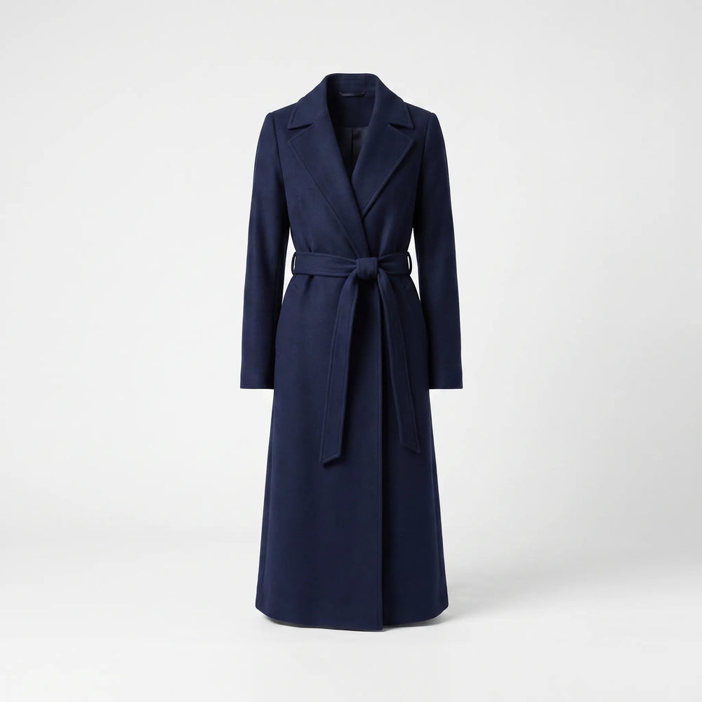 Women's Structured Long-Line Belted Winter Coat