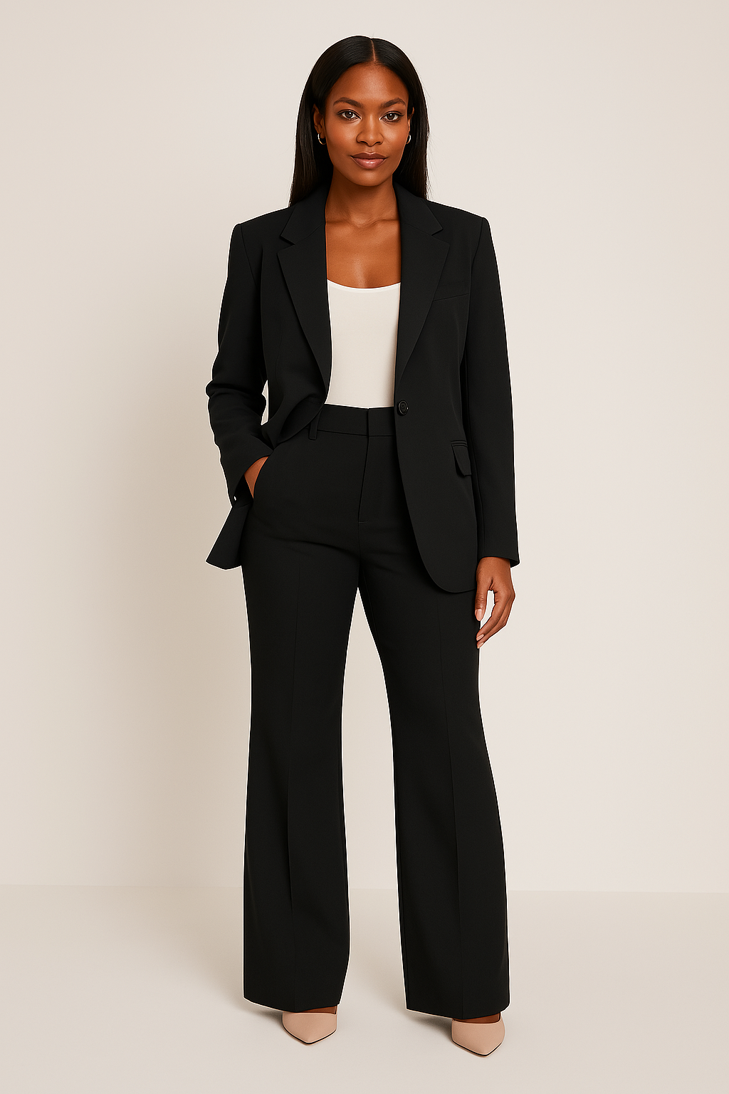 Women’s Suit Set with Blazer and Matching Trousers