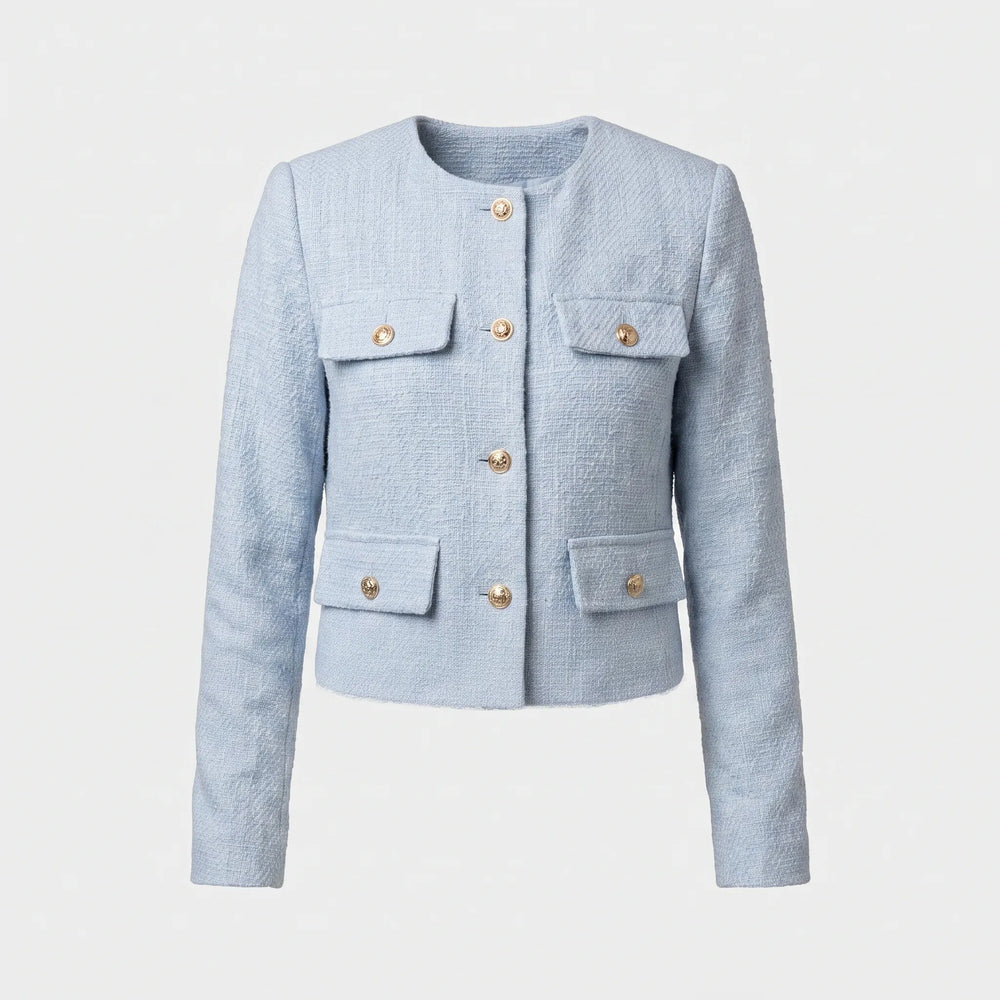 Women's Textured Cropped Tailored Blazer
