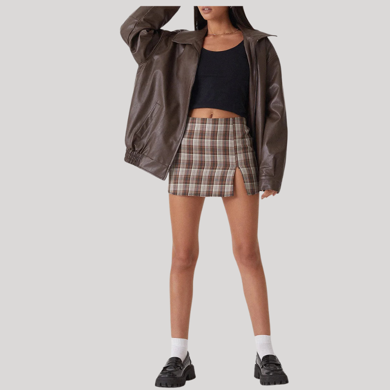 Women’s Winter Oversized Jacket with Zipper and Gathered Hem