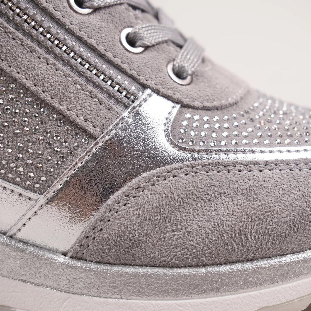 Women's Zip-Up Wedge Trainers