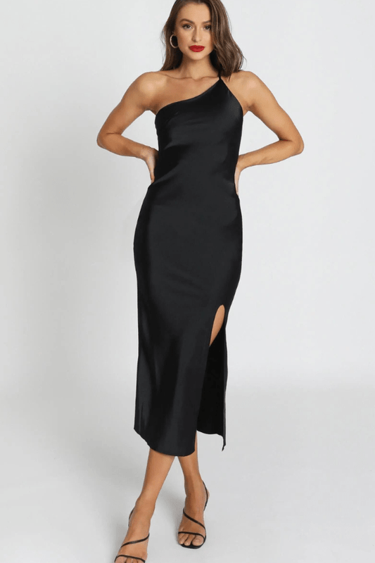 Women’s midi Dress with Open Back and Thigh Slit