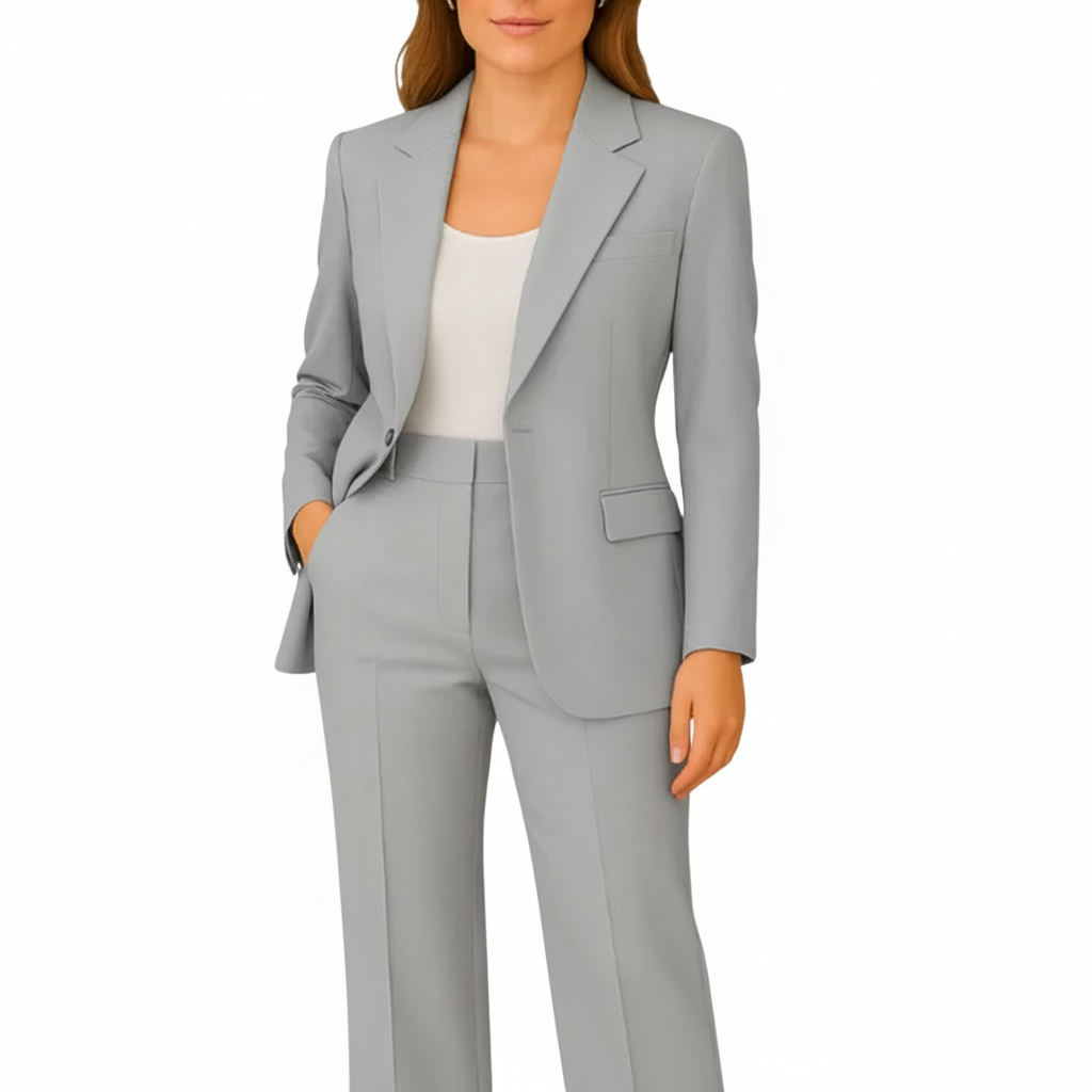 Women’s Two-Piece Suit with Tailored Blazer and Slim-Cut Trousers