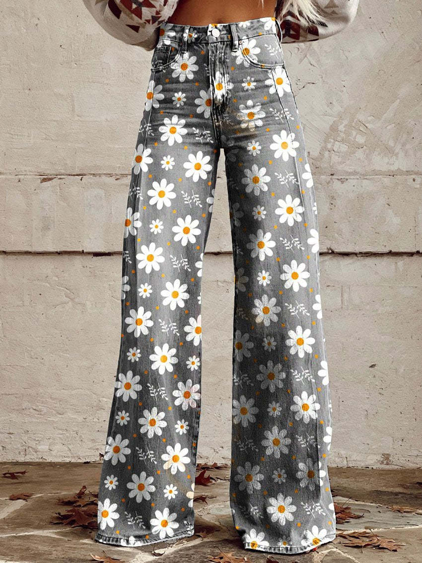 Women’s Baggy Jeans with High Waist and Wide Legs