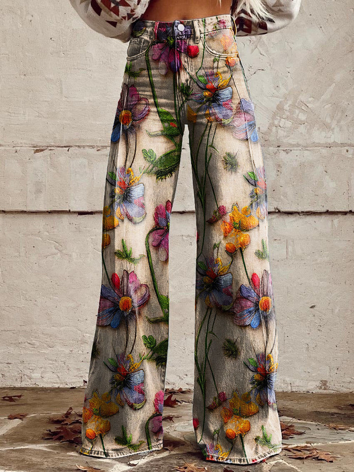 Women’s Baggy Jeans with High Waist and Wide Legs