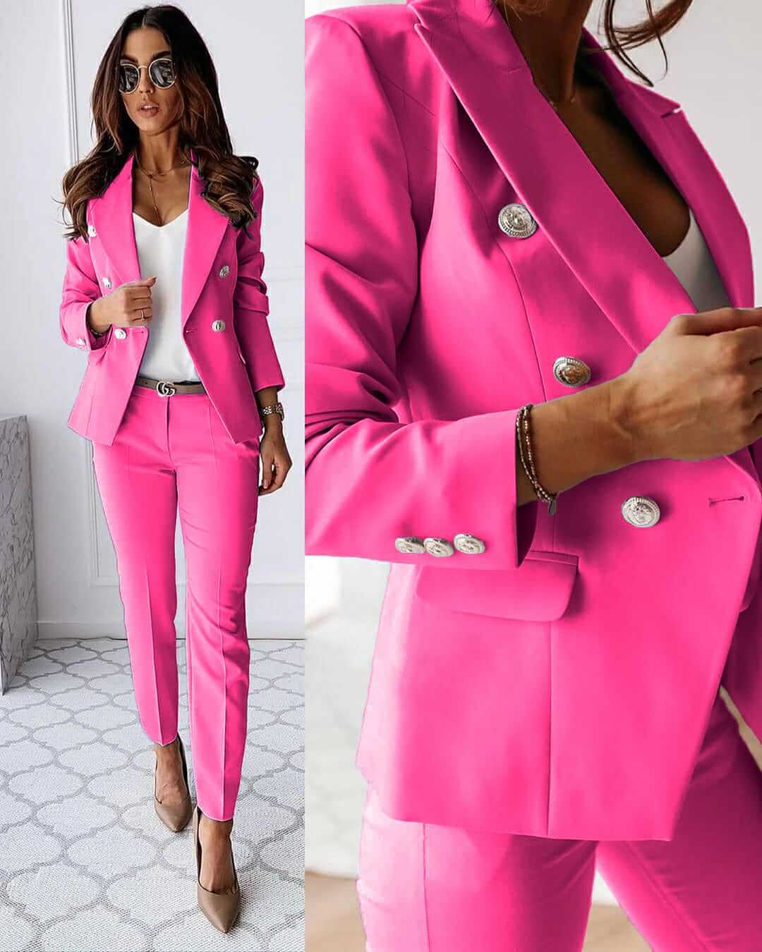 Women’s Blazer Set with Matching Skirt or Trousers