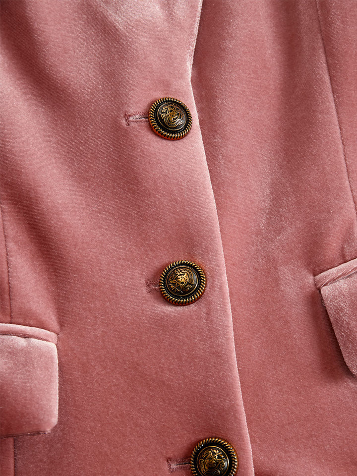 Womens Coat with Lapel Collar and Leopard Print Panels