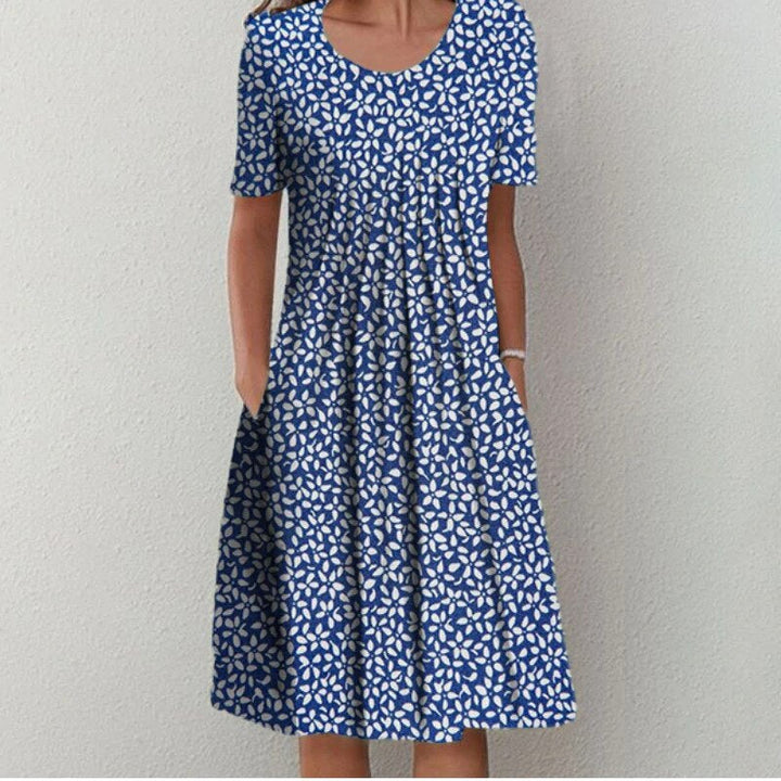 Women’s Dress with V‑Neckline and Waist Seam