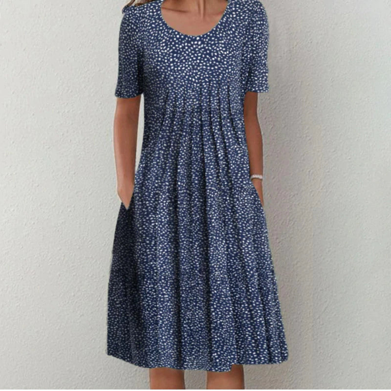 Women’s Dress with V‑Neckline and Waist Seam