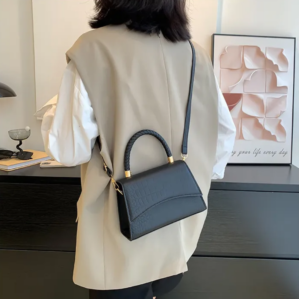 Women’s Handbag with Top Handle and Crossbody Strap
