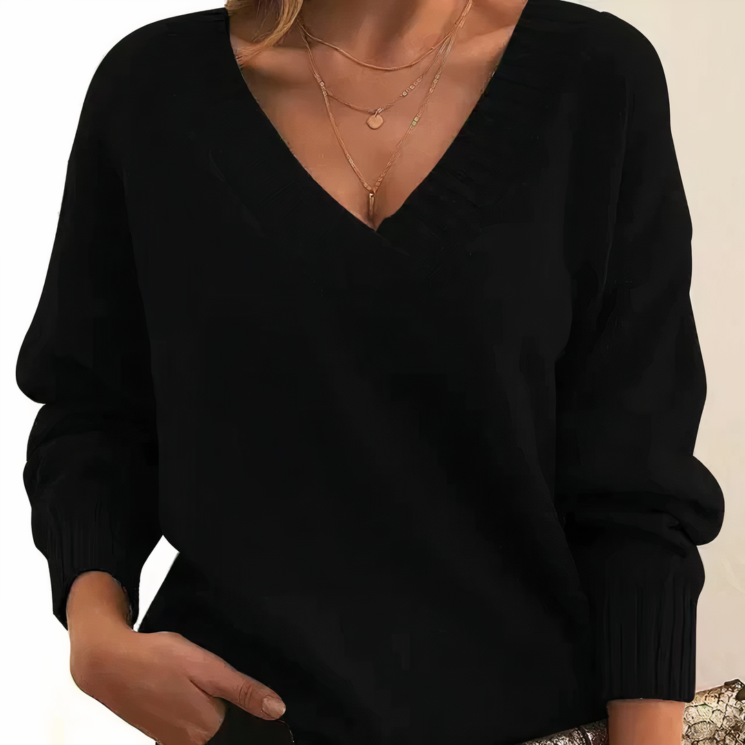 Womens Jumper with Crew Neckline and Long Sleeves