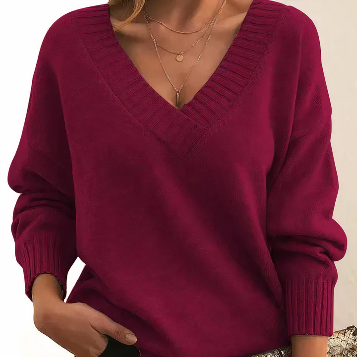 Womens Jumper with Crew Neckline and Long Sleeves